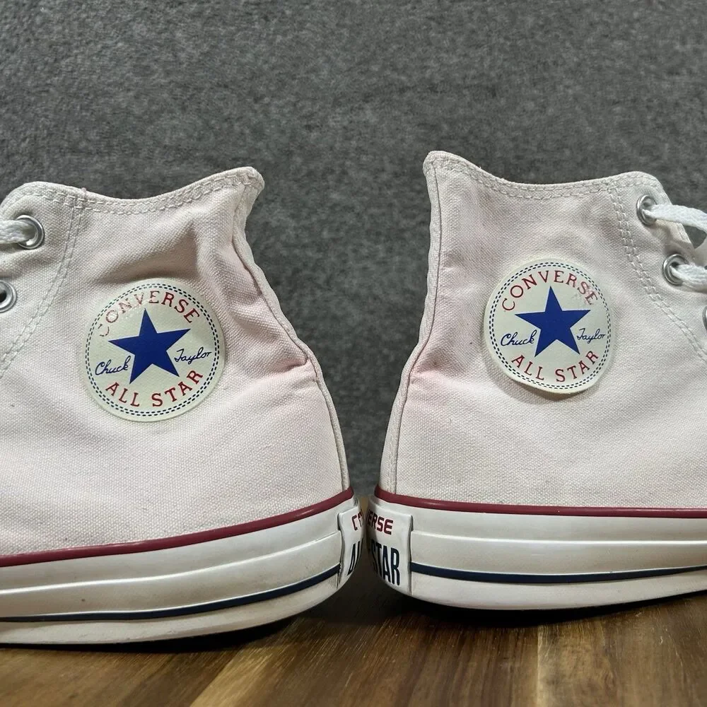Converse Chuck Taylor All Star Hi M7650 Men's Size 12 White Pink Athletic Shoes